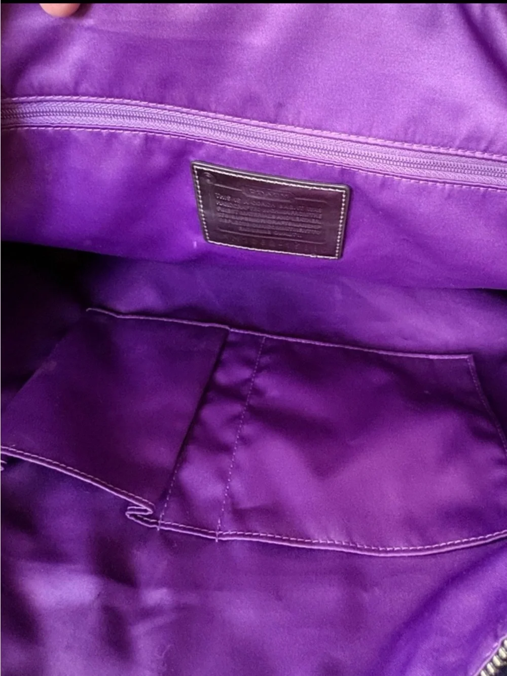 Coach 2pc 2010 Poppy Tartan Glam Tote + Wristlet (Purple) 15886 - Picture 8 of 16